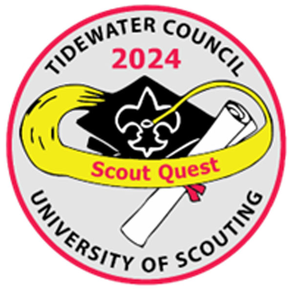 2024 Tidewater Council University of Scouting logo: Scout Quest