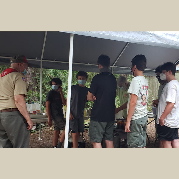 Scouts BSA Troop 165 held a fish fry while working on the fishing merit badge