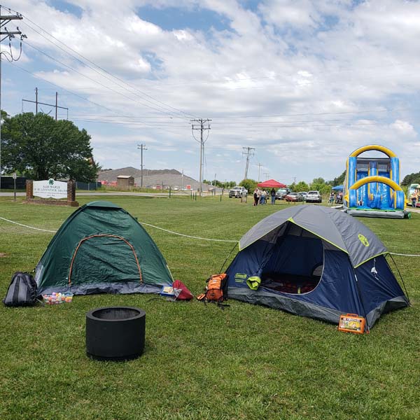 Example campsite with tents