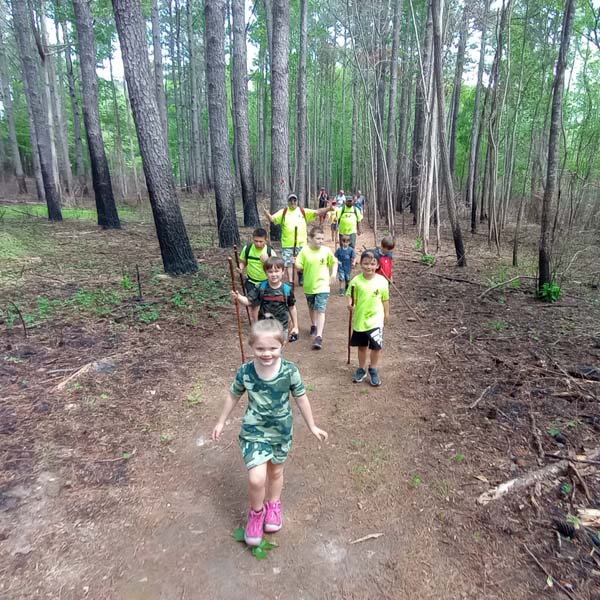 Cub Scouts hiking