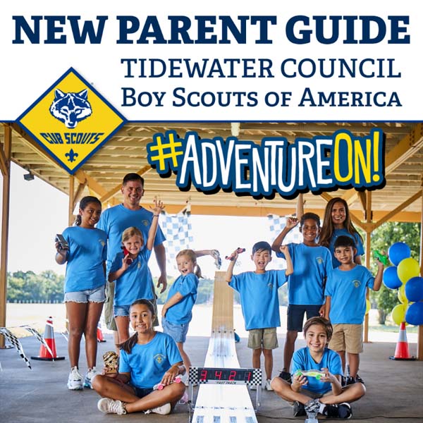 Cover snippet from 2023 New Parent Guide with Cub Scout Pinewood Derby