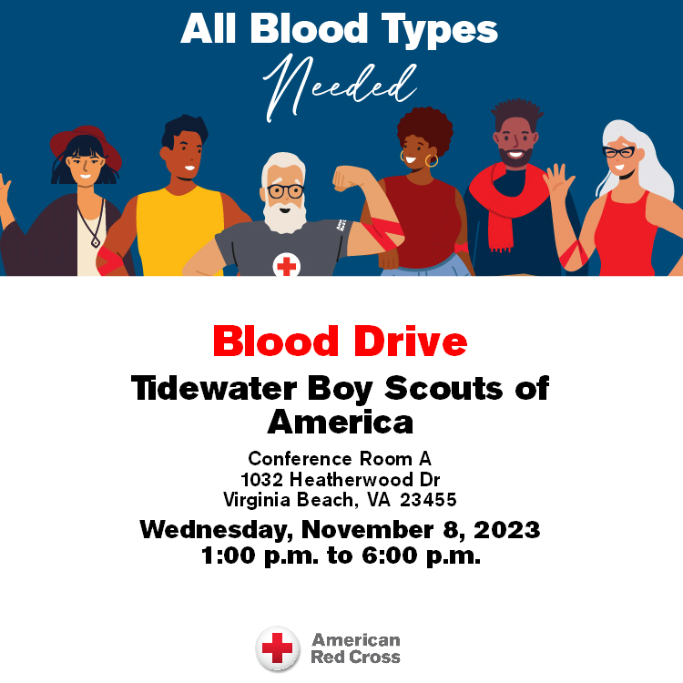 Blood Drive Graphic all Blood Types Needed
