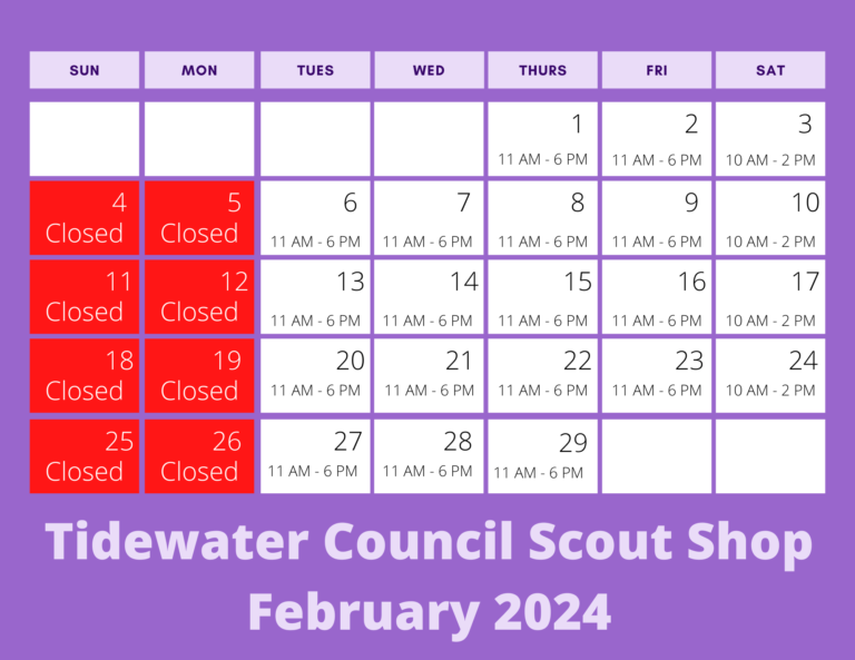 Calendar graphic for February 2024