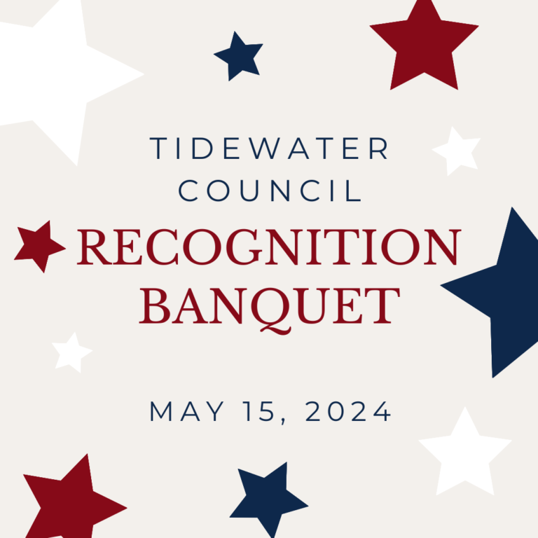 Tidewater Council Recognition Banquet graphic with stars