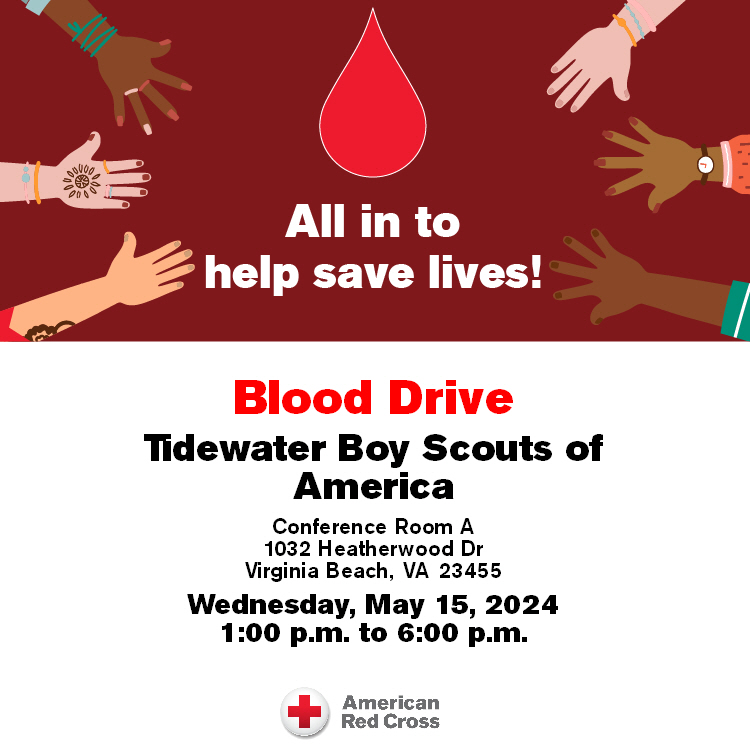 May 15, 2024 Blood Drive Graphic - All in to help save lives!