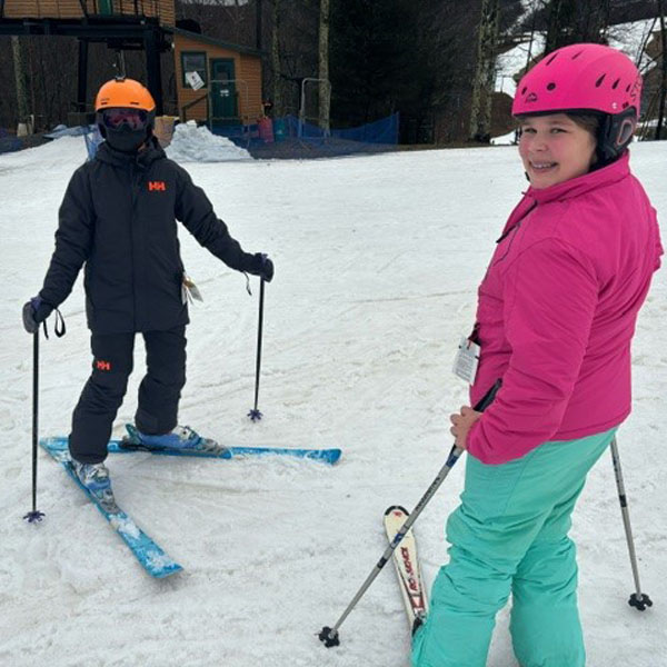 Two Scouts on skis at Winterplace