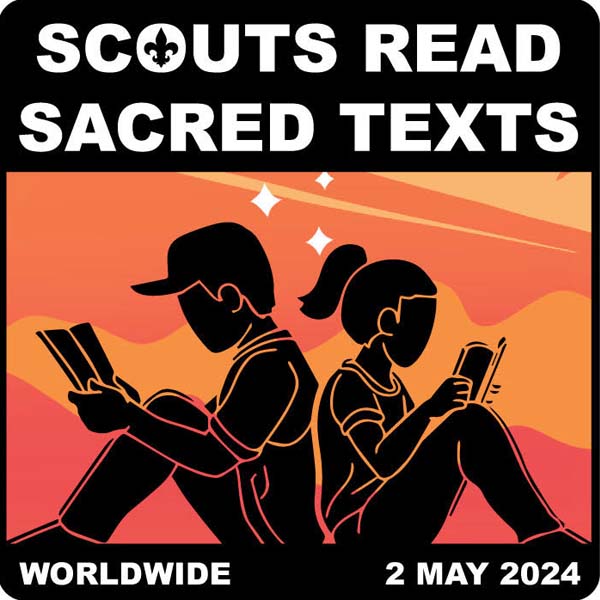 Logo for Scouts Read Sacred Texts Worldwide May 2, 2024