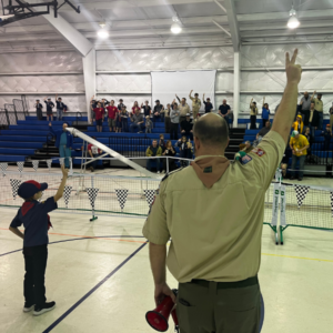 Cub Scout sign at the Three Rivers Pinewood Derby