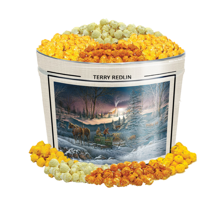 Photo of Cheese Lover's Popcorn in Helping Hand tin