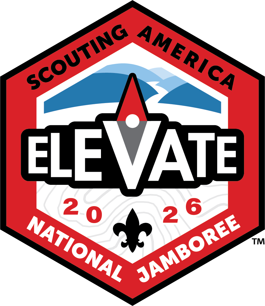 2026 National Jamboree logo. Scouting America Elevate 2026 National Jamboree