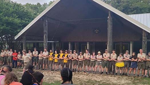 Staff performing at 2024 Cub Scout Summer Camp at Pipsico Scout Reservation