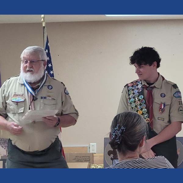 Miles B. of Troop 165 at his Eagle Scout Court of Honor