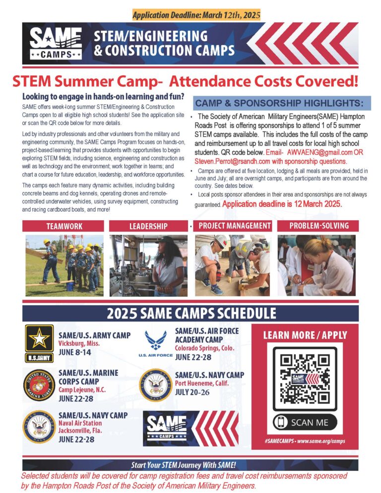 Flyer for SAME Summer STEM Camps