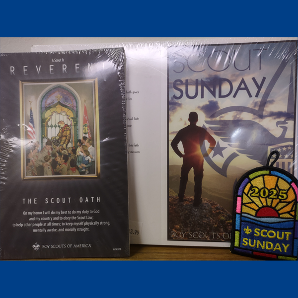 Scout Sunday program covers, program inserts, and patch 2025