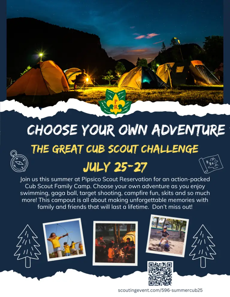 Thumbnail of flyer for Choose Your Own Adventure Cub Scout Camp Summer 2025