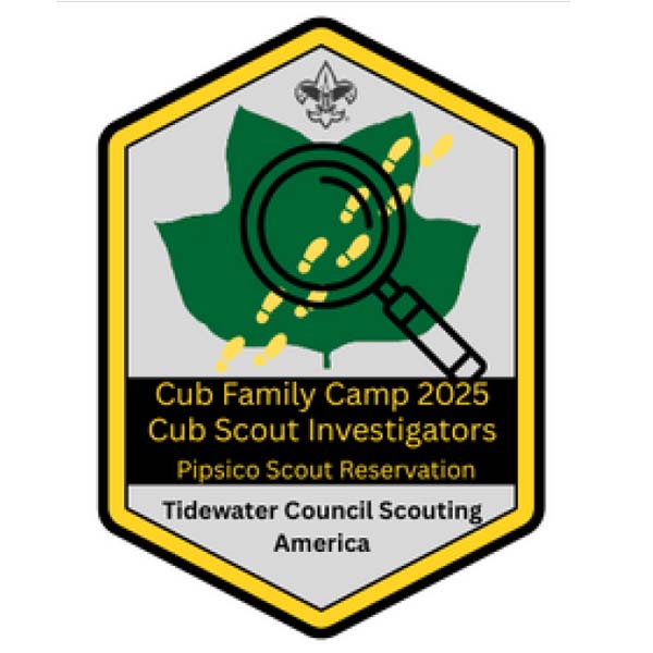 Logo for Cub Scout Family Camp Fall 2025 Cub Scout Investigators, Pipsico Scout Reservation