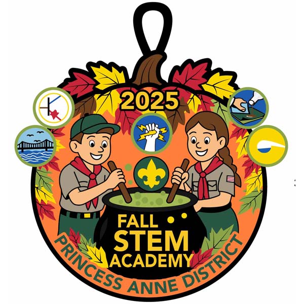 Patch for Princess Anne District Fall Camporee 2025. Fall STEM Academy.