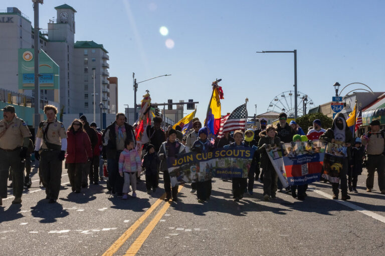 Photo of Scouts at the 2025 Tidewater Veterans Day Parade at the Virginia Beach Oceanfront