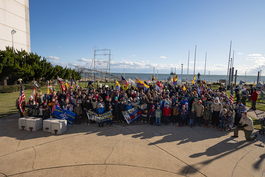 Photo of Scouts at the 2025 Tidewater Veterans Day Parade at the Virginia Beach Oceanfront
