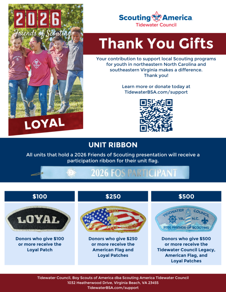 2026 Friends of Scouting Thank You Gifts handout