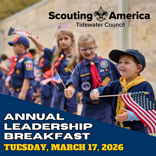 Scouting America Tidewater Council Annual Leadership Breakfast. Tuesday, March 17, 2026.