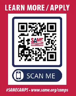 QR Code for SAME Camps. Learn more/apply.
