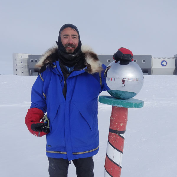 Aaron Linsdau at the South Pole