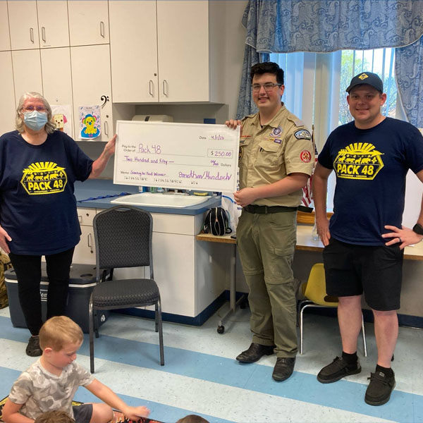 Scouting for Food award presentation to Pack 48