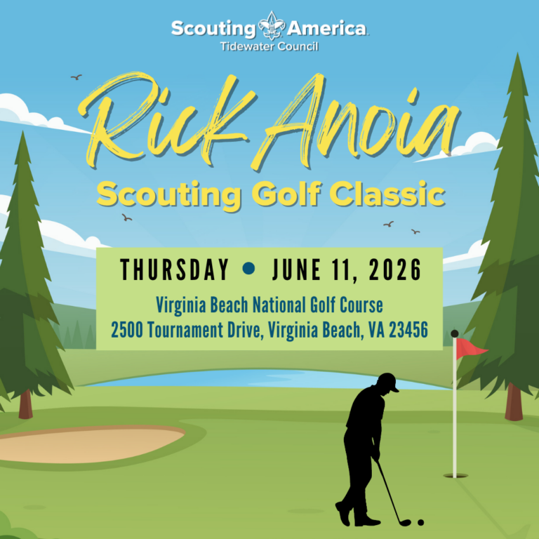 Scouting America Tidewater Council. Rick Anoia Scouting Golf Classic. Thursday, June 11, 2026. Virginia Beach National Golf Club, 2500 Tournament Drive, Virginia Beach, VA 23456