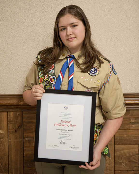 Sarah N., National Certificate of Merit presentation, April 2026