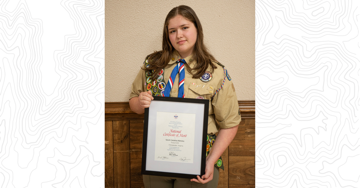 Sarah N., National Certificate of Merit presentation, April 2026