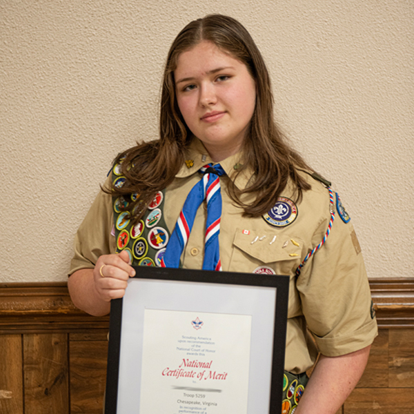 Sarah N., National Certificate of Merit presentation, April 2026