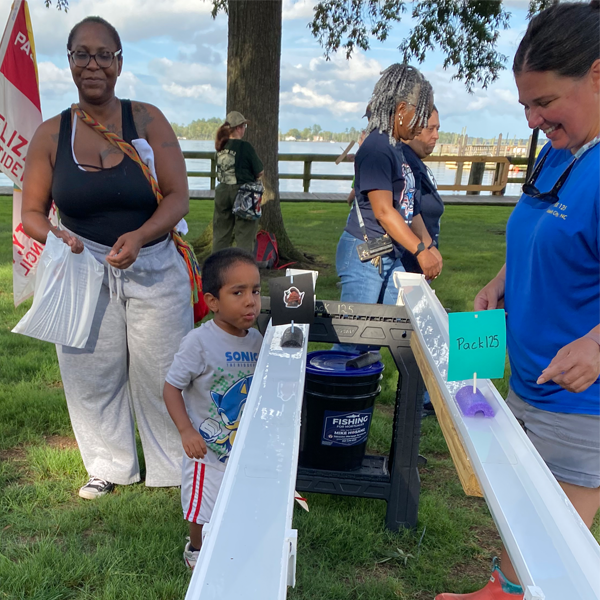 Cub Scout Pack 125 Raingutter Regatta at National Night Out in Elizabeth City, NC