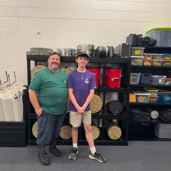 Carson C. and Mr. Ernie Stokes at Butts Road Intermediate School in Chesapeake, VA