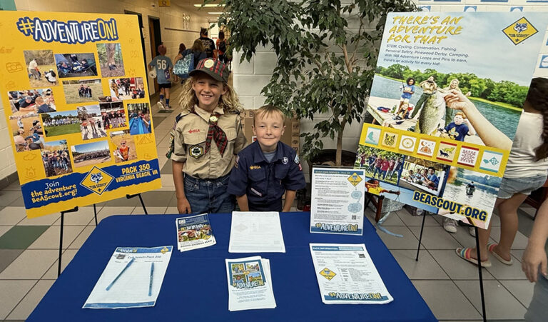 Cub Scout Pack 350 School Open House Table